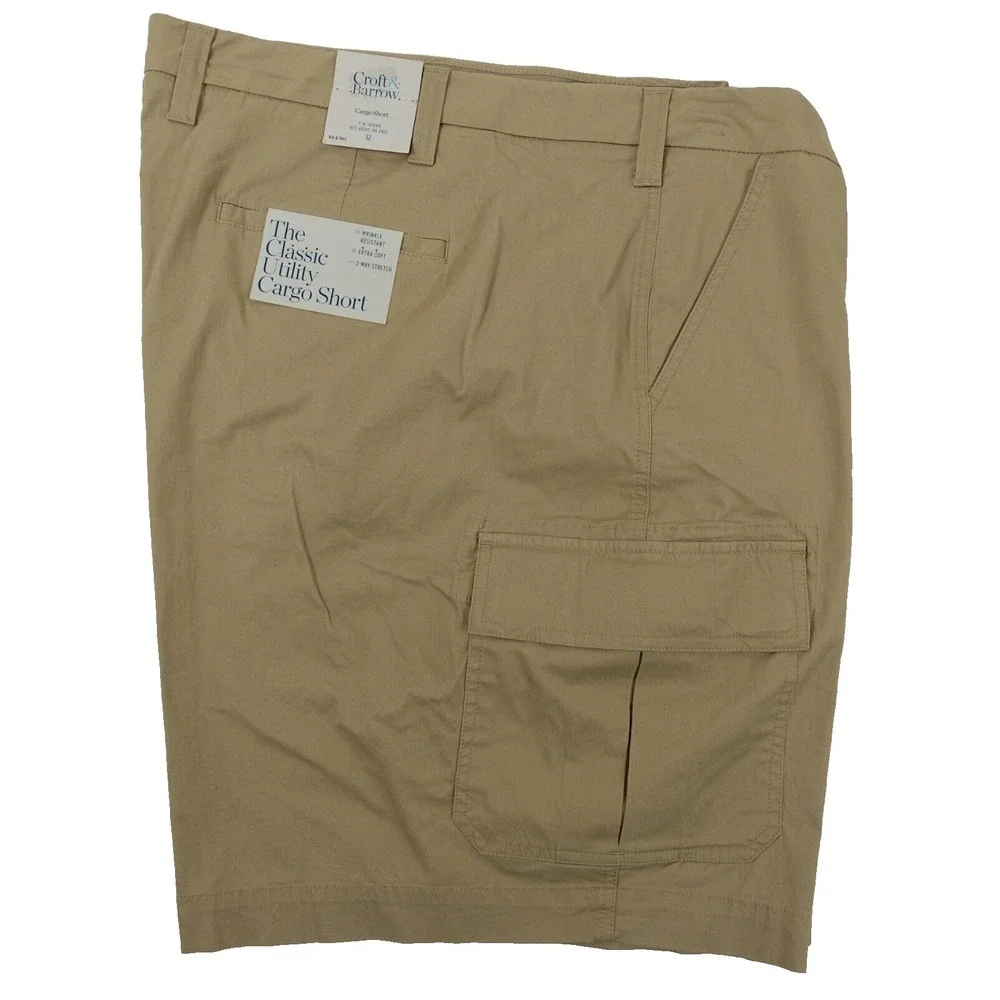 Croft and Barrow Utility Cargo Shorts Men 52 Big Tall Stretch Wrinkle Resistant